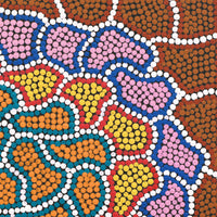 Aboriginal Artwork by Sherise Nangala Abbott, Watiya-warnu Jukurrpa (Seed Dreaming), 30x30cm