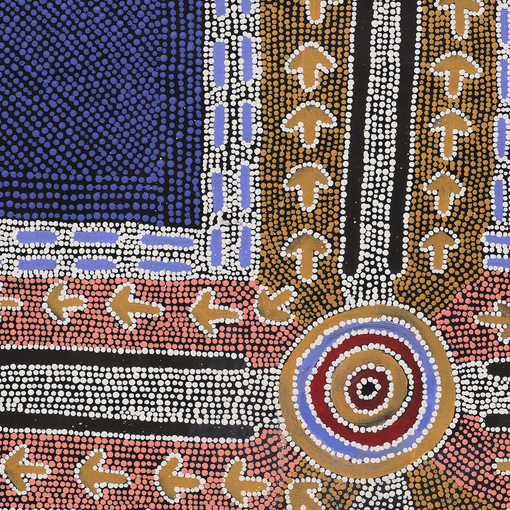 Aboriginal Artwork by Shakira Napaljarri Morris, Yarungkanyi Jukurrpa (Mt Doreen Dreaming), 91x76cm