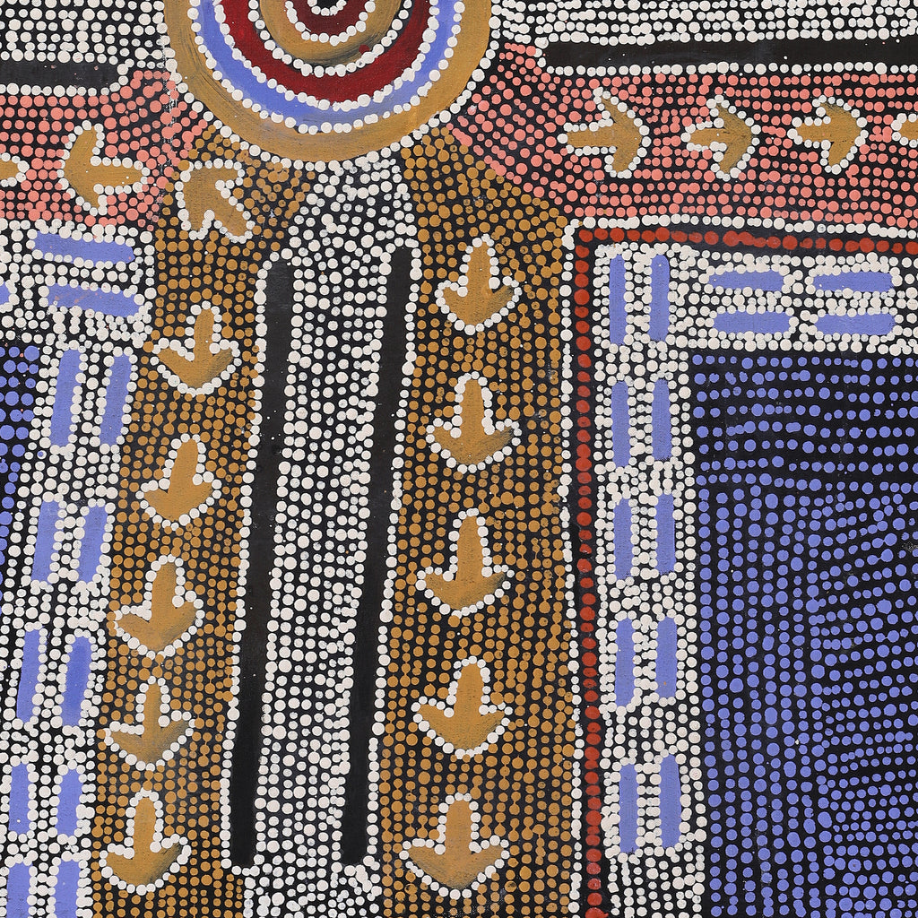 Aboriginal Artwork by Shakira Napaljarri Morris, Yarungkanyi Jukurrpa (Mt Doreen Dreaming), 91x76cm