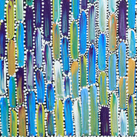 Aboriginal Artwork by Shakira Pitjara Patrick, Yarla Jukurrpa (Bush Potato Dreaming) - Cockatoo Creek, 30x30cm