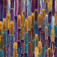 Aboriginal Artwork by Shakira Pitjara Patrick, Yarla Jukurrpa (Bush Potato Dreaming) - Cockatoo Creek, 61x30cm