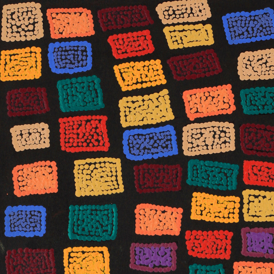 Aboriginal Artwork by Shimayla Nampijinpa Turner, Pamapardu Jukurrpa (Flying Ant Dreaming) - Warntungurru, 61x46cm