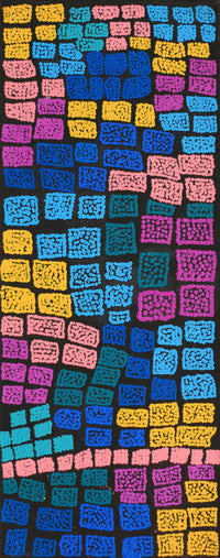 Aboriginal Artwork by Shimayla Nampijinpa Turner, Pamapardu Jukurrpa (Flying Ant Dreaming) - Warntungurru, 76x30cm