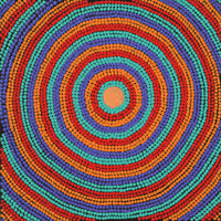 Aboriginal Artwork by Shirley Napanangka Martin, Puturlu Jukurrpa (Mt Theo Dreaming), 30x30cm