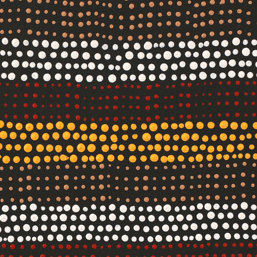 Aboriginal Artwork by Shirley Nampijinpa Turner, Pikilyi Jukurrpa (Vaughan Springs Dreaming), 30x30cm