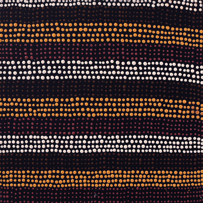 Aboriginal Artwork by Shirley Nampijinpa Turner, Pikilyi Jukurrpa (Vaughan Springs Dreaming), 30x30cm
