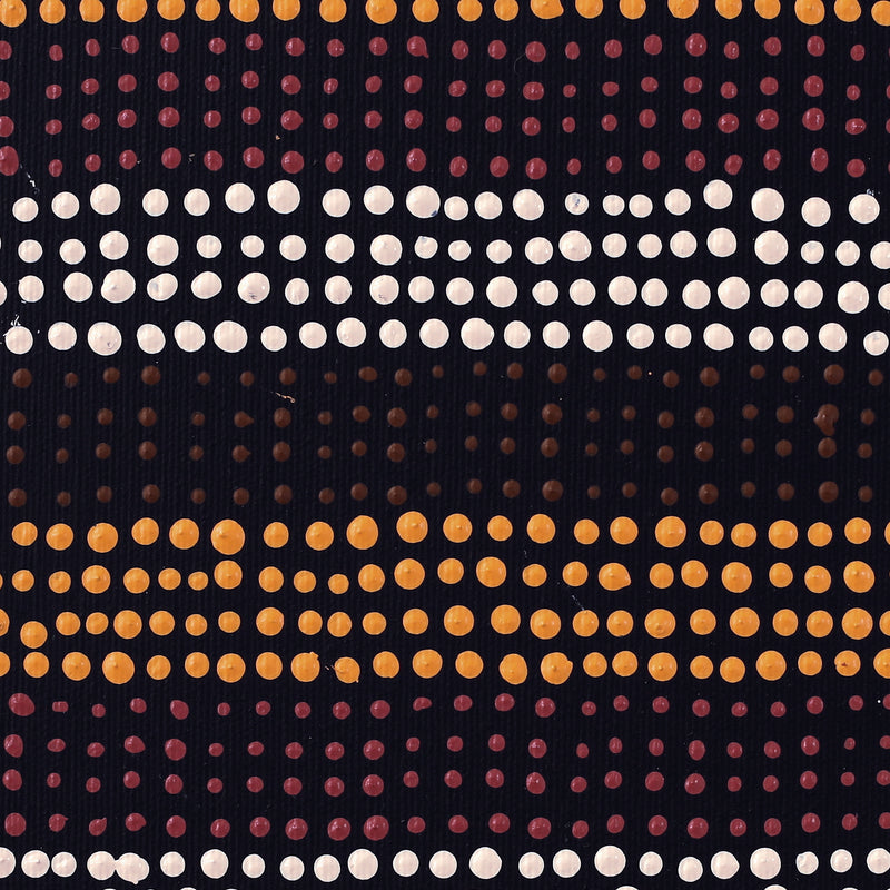 Aboriginal Artwork by Shirley Nampijinpa Turner, Pikilyi Jukurrpa (Vaughan Springs Dreaming), 30x30cm