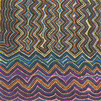 Aboriginal Artwork by Shirley Nampijinpa Turner, Pikilyi Jukurrpa (Vaughan Springs Dreaming), 40x40cm