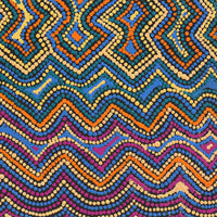 Aboriginal Artwork by Shirley Nampijinpa Turner, Pikilyi Jukurrpa (Vaughan Springs Dreaming), 40x40cm