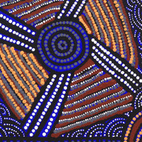 Aboriginal Artwork by Shirley Napanangka Martin, Puturlu Jukurrpa (Mt Theo Dreaming), 30x30cm
