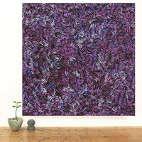 Aboriginal Artwork by Shonelle Napurrurla Stafford, Lukarrara Jukurrpa (Desert Fringe-rush Seed Dreaming), 61x61cm