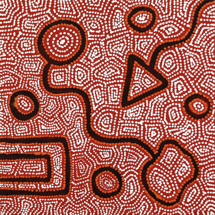 Aboriginal Artwork by Shanna Napanangka Williams, Ngapa Jukurrpa - Puyurru, 30x30cm