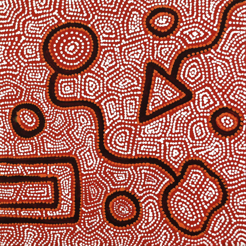 Aboriginal Artwork by Shanna Napanangka Williams, Ngapa Jukurrpa - Puyurru, 30x30cm