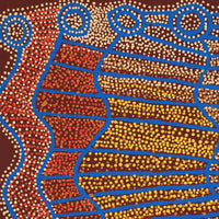 Aboriginal Artwork by Shorty Jangala Robertson, Ngapa Jukurrpa (Water Dreaming) - Puyurru, 107x91cm