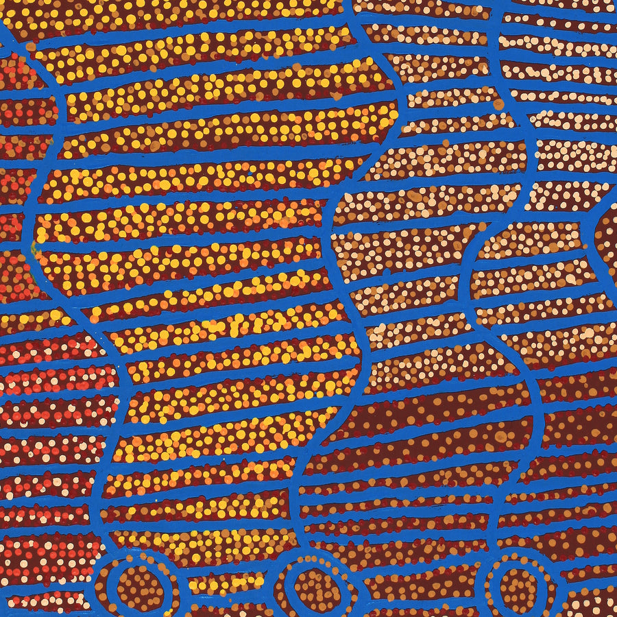 Aboriginal Artwork by Shorty Jangala Robertson, Ngapa Jukurrpa (Water Dreaming) - Puyurru, 107x91cm