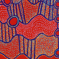 Aboriginal Artwork by Shorty Jangala Robertson, Ngapa Jukurrpa (Water Dreaming) - Puyurru, 76x76cm