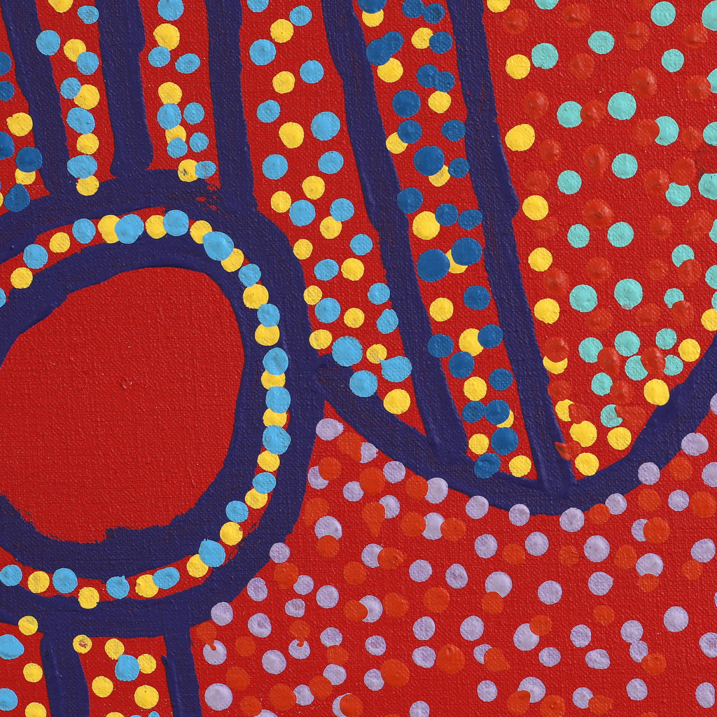 Aboriginal Artwork by Shorty Jangala Robertson, Ngapa Jukurrpa (Water Dreaming) - Puyurru, 76x76cm