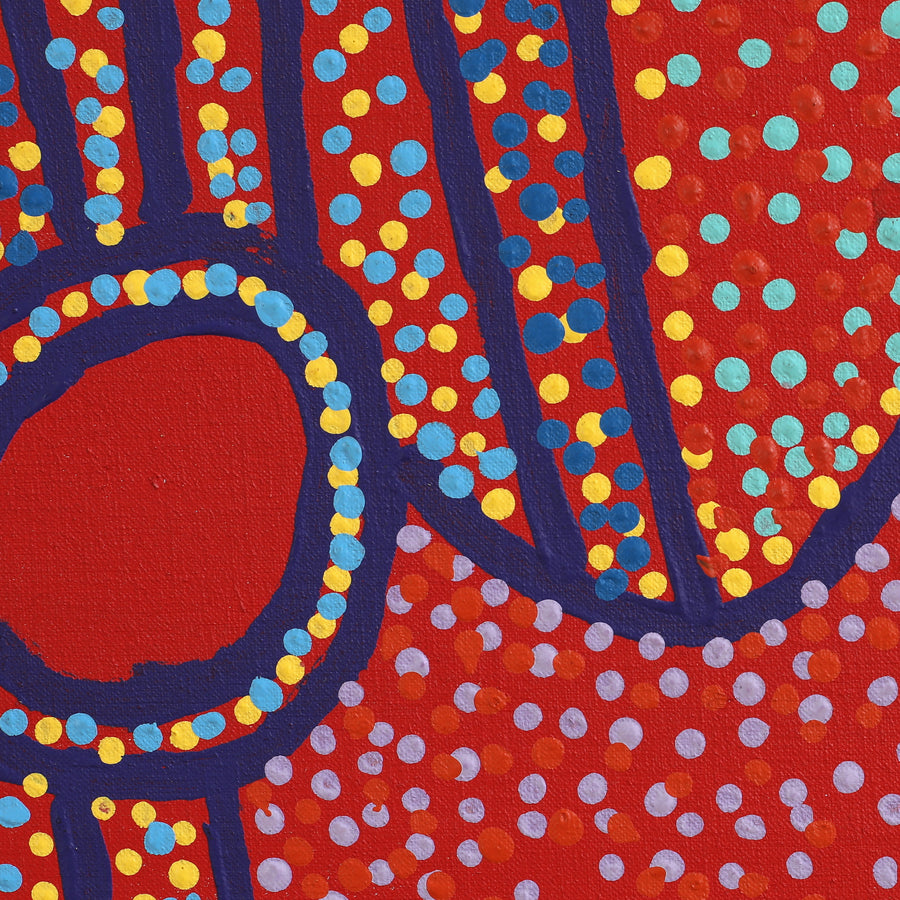 Aboriginal Artwork by Shorty Jangala Robertson, Ngapa Jukurrpa (Water Dreaming) - Puyurru, 76x76cm