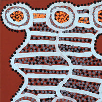 Aboriginal Artwork by Shorty Jangala Robertson, Ngapa Jukurrpa (Water Dreaming) - Puyurru, 30.5x30.5cm