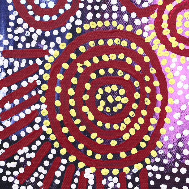 Aboriginal Artwork by Shorty Jangala Robertson, Ngapa Jukurrpa (Water Dreaming) - Puyurru, 30.5x30.5cm
