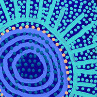 Aboriginal Artwork by Shorty Jangala Robertson, Ngapa Jukurrpa (Water Dreaming) - Puyurru, 30x30cm
