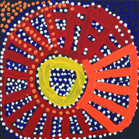 Aboriginal Artwork by Shorty Jangala Robertson, Ngapa Jukurrpa (Water Dreaming) - Puyurru, 30x30cm