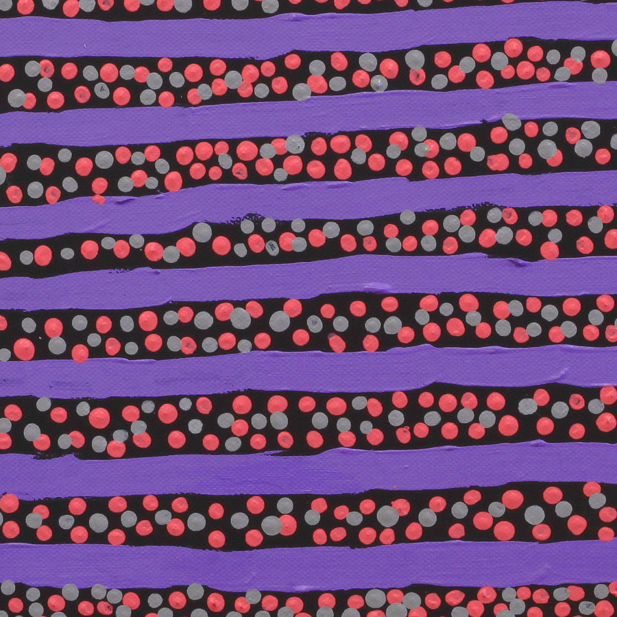 Aboriginal Artwork by Shorty Jangala Robertson, Ngapa Jukurrpa (Water Dreaming) - Puyurru, 30.5x30.5cm
