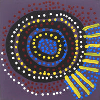 Aboriginal Artwork by Shorty Jangala Robertson, Ngapa Jukurrpa (Water Dreaming) - Puyurru, 30x30cm