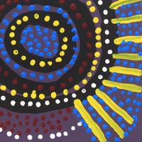 Aboriginal Artwork by Shorty Jangala Robertson, Ngapa Jukurrpa (Water Dreaming) - Puyurru, 30x30cm