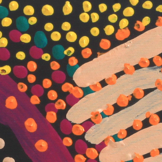 Aboriginal Artwork by Shorty Jangala Robertson, Ngapa Jukurrpa (Water Dreaming) - Puyurru, 30x30cm