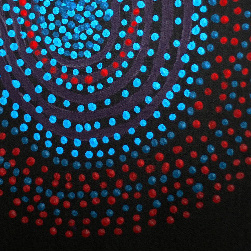 Aboriginal Artwork by Shorty Jangala Robertson, Ngapa Jukurrpa (Water Dreaming) - Puyurru, 61x46cm