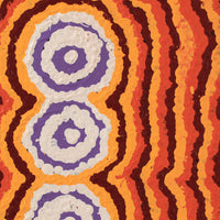 Aboriginal Artwork by Simone Nampijinpa Brown, Ngapa Jukurrpa (Water Dreaming) - Puyurru, 30x30cm