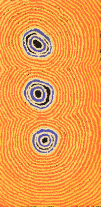 Aboriginal Artwork by Simone Nampijinpa Brown, Ngapa Jukurrpa (Water Dreaming) - Puyurru, 61x30cm