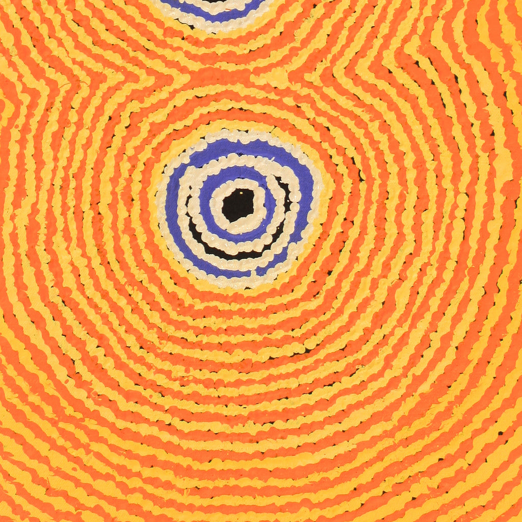 Aboriginal Artwork by Simone Nampijinpa Brown, Ngapa Jukurrpa (Water Dreaming) - Puyurru, 61x30cm