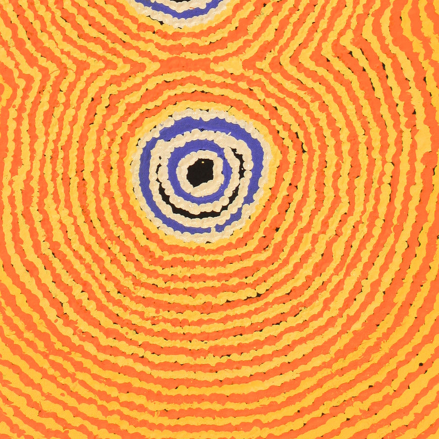 Aboriginal Artwork by Simone Nampijinpa Brown, Ngapa Jukurrpa (Water Dreaming) - Puyurru, 61x30cm