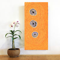 Aboriginal Artwork by Simone Nampijinpa Brown, Ngapa Jukurrpa (Water Dreaming) - Puyurru, 61x30cm