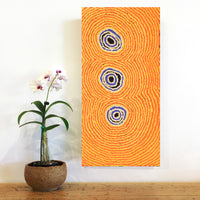 Aboriginal Art by Simone Nampijinpa Brown, Ngapa Jukurrpa (Water Dreaming) - Puyurru, 61x30cm - ART ARK®