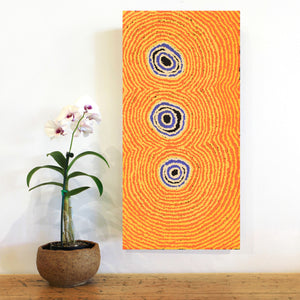 Aboriginal Artwork by Simone Nampijinpa Brown, Ngapa Jukurrpa (Water Dreaming) - Puyurru, 61x30cm - ART ARK®