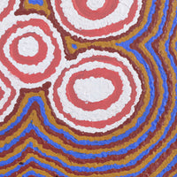 Aboriginal Artwork by Simone Nampijinpa Brown, Ngapa Jukurrpa (Water Dreaming) - Puyurru, 30x30cm