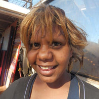 Aboriginal Artwork by Simone Nampijinpa Brown, Ngapa Jukurrpa (Water Dreaming) - Puyurru, 46x46cm