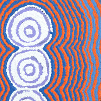 Aboriginal Artwork by Simone Nampijinpa Brown, Ngapa Jukurrpa (Water Dreaming) - Puyurru, 30x30cm