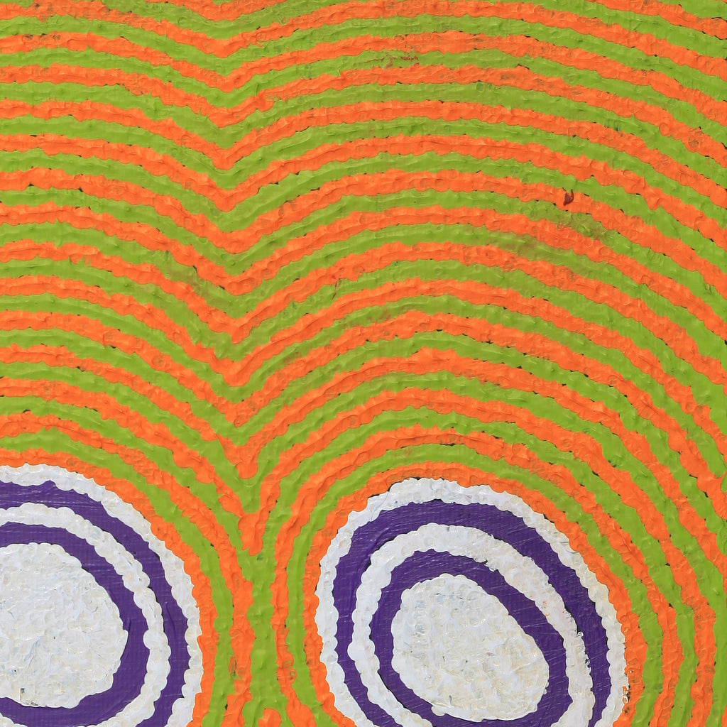 Aboriginal Artwork by Simone Nampijinpa Brown, Ngapa Jukurrpa (Water Dreaming) - Puyurru, 30x30cm
