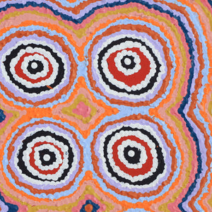 Aboriginal Artwork by Simone Nampijinpa Brown, Ngapa Jukurrpa (Water Dreaming) - Puyurru, 30x30cm - ART ARK®