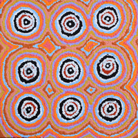 Aboriginal Artwork by Simone Nampijinpa Brown, Ngapa Jukurrpa (Water Dreaming) - Puyurru, 30x30cm