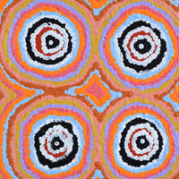 Aboriginal Artwork by Simone Nampijinpa Brown, Ngapa Jukurrpa (Water Dreaming) - Puyurru, 30x30cm