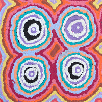 Aboriginal Artwork by Simone Nampijinpa Brown, Ngapa Jukurrpa (Water Dreaming) - Puyurru, 30x30cm