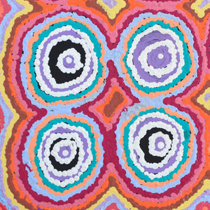 Aboriginal Artwork by Simone Nampijinpa Brown, Ngapa Jukurrpa (Water Dreaming) - Puyurru, 30x30cm - ART ARK®