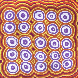 Aboriginal Art by Simone Nampijinpa Brown, Ngapa Jukurrpa (Water Dreaming) - Puyurru, 46x46cm - ART ARK®