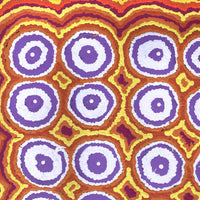 Aboriginal Artwork by Simone Nampijinpa Brown, Ngapa Jukurrpa (Water Dreaming) - Puyurru, 46x46cm