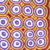 Aboriginal Artwork by Simone Nampijinpa Brown, Ngapa Jukurrpa (Water Dreaming) - Puyurru, 46x46cm